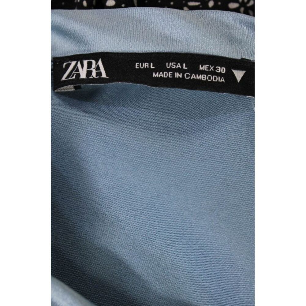 Zara Womens Satin Sleeveless Crewneck Maxi Dress Blue Size L - Picture 5 of 5